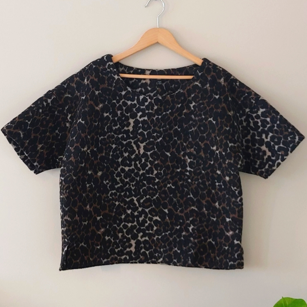 Lord & Taylor Leopard Print Short Sleeve Tee